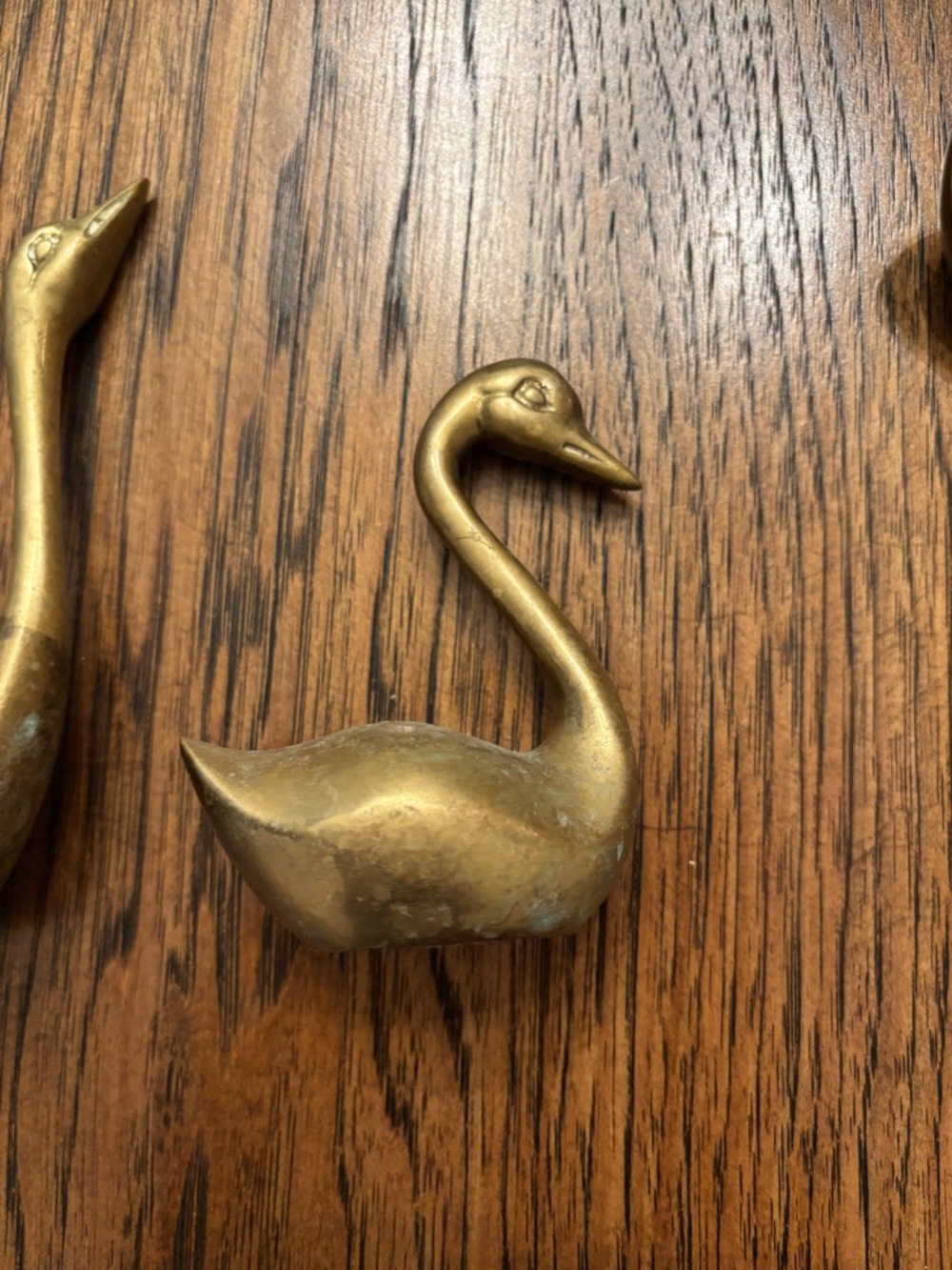 Vintage Solid Brass Swan Duck Family Set Mid Century Hollywood Regency Decor - Picture 7 of 16